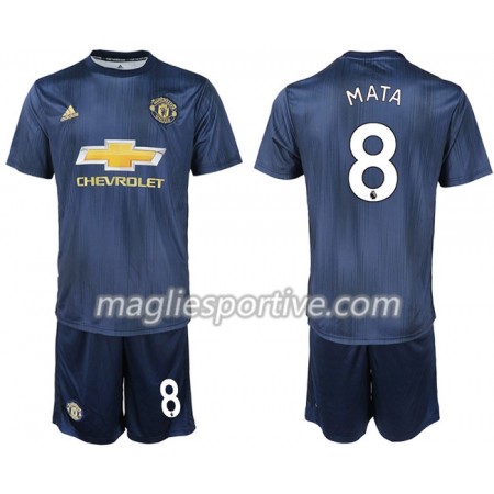 Completo Calcio Manchester United MATA 8 Bambino Divisa Terza 2018/2019